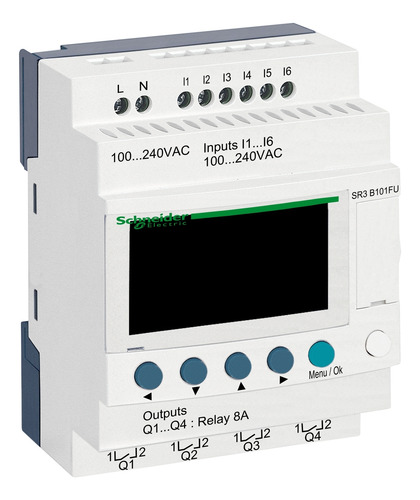 Sr3b101fu Plc Modular Smart Relay, Zelio Logic Sr2 Sr3, 10