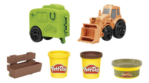Tractor Play-doh Wheels Hasbro Con Remolque Y 3 Latas