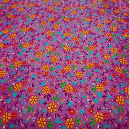 Tecido Chitão Microfibra Estampado 5 Metros Cor 3 Desenho Do Tecido Florido