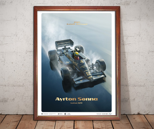 Cuadro Decorativo Poster Ayrton Senna Lotus 97t F1 Fórmula 1