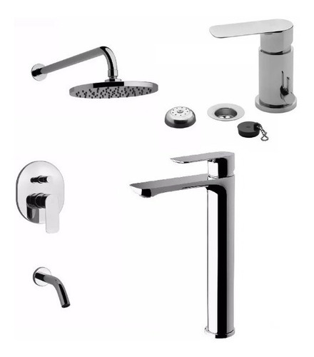 Griferia Fv Coty Monocomando Ducha Lavatorio Alto Bidet