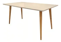 Comprar Mesa De Madeira Veneza Tampo Em Vidro Off White 050.376 Cor Bege Cor Da Tampa Bege Cor Dos Pés Bege
