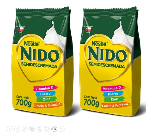 comprar Pack Leche En Polvo Nido® Semidescremada Bolsa 700g X2