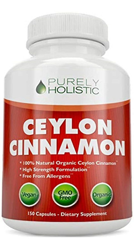 Ceylon Canela Cápsulas Orgánicas 1500 Mg 150 Cápsulas De Can