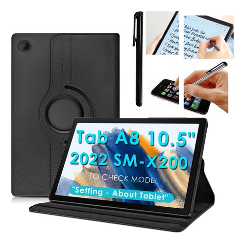 Funda Cuero + Lapiz Tactil Para Samsung Tab A8 10.5 Sm-x200