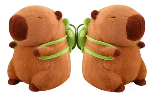 Mochila De Peluche Capibara Y Tortuga Bebé 2 Piezas