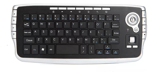 Teclado Trackball Para Pc Com Mouse Sem Fio Silver Box Scrol