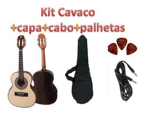 Kit Cavaco Rozini Presença Brasil Rc15 Capa Cabo E Palhetas