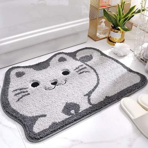 Alfombra Baño Para Gato 18.5 X 27.5  Antideslizante Suave