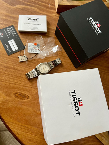 Tissot Prx Powermatic 80 35mm Madre Perla Automático Suizo Plateado Plateado Beige (Usado)
