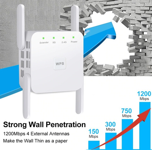 Imagem 3 de 6 de Repetidor Sem Fio Wi-fi 2.4g / 5ghz Longo Alcance 1200mbps