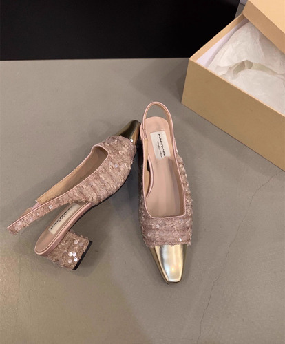 Zapatos De Tweed De Tacón Alto Para Mujer, Punta Puntiaguda,