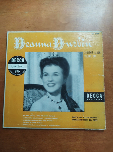 Deanna Durbin Souvenir Album Lp 10  50s 