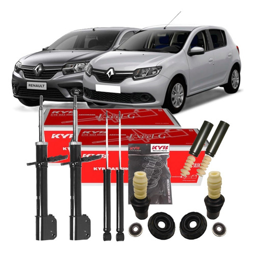 Kit 4 Amortecedor Renault Logan 1.0 2019 + Kits Kayaba