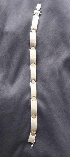 Pulsera Plata 925 Y Oro 18k 19.5 Cm Excelente Plata 20 Cm (Usado)