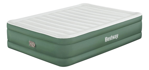 Colchon Inflable Queen Size Bestway Premium Tpu Con Bomba Color Verde