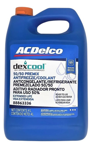  Refrigerante Anticongelante Acdelco Dexcool Gm 50/50 4lts