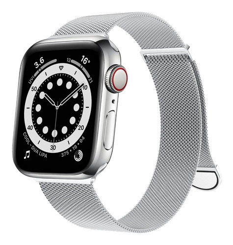 Correa Para Apple Watch 45/44/42/41/40/38mm Iwatch 8 7 6 Se5 Ancho De La Correa 0.6 Cm Color Siliver-42mm/44mm/45mm