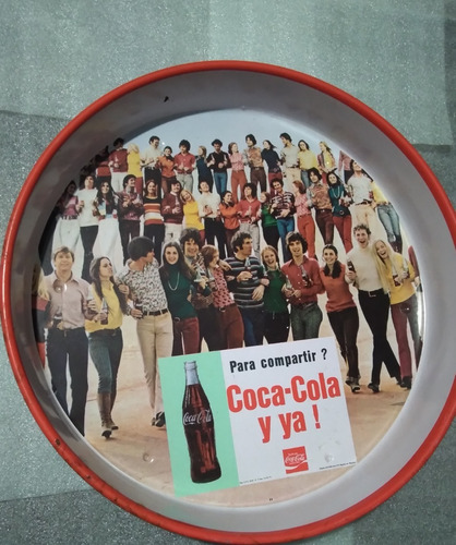 Charola Coca Cola Metálica, Litografiada Año 73 (Usado)