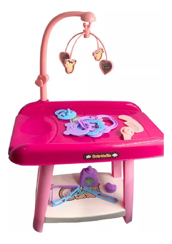 Set Silla De Comer Y Cambiador Para Muñecas Juguete Plastico