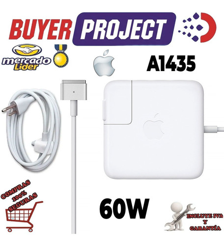 Imagen 1 de 7 de Cargador Mac Apple Macbook Pro Magsafe 2 A1435 60w Original