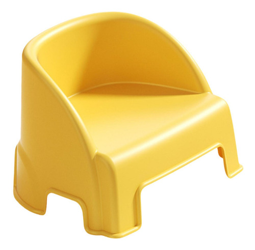 Taburete Pequeño Con Respaldo, Reposapiés, Amarillo
