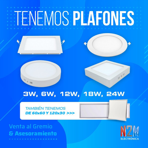 Imagen 2 de 10 de Panel Led Redondo Embutir 18w Plafon Marco Plata Pack 10
