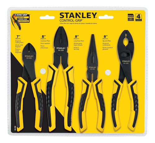 Juego De Alicates 4 Piezas Stanley Control-grip 84-058 