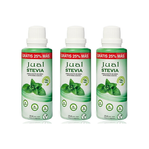 Edulcorante Stevia Natural Liquido Jual 100 Ml X 3 Unidades