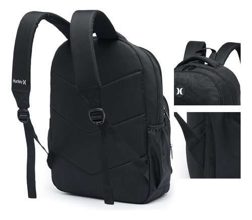 Mochila Bolsa Notebook Faculdade Impermeável Escolar Viagem Cor Preto Desenho Do Tecido Liso