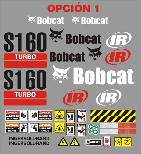 Calcomanías Para Minicargador Bobcat S160 Opción 1