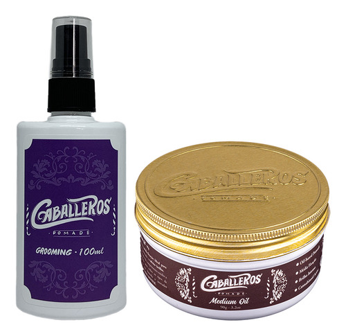 Kit Caballeros Grooming Modelador + Pomada Medium Oil