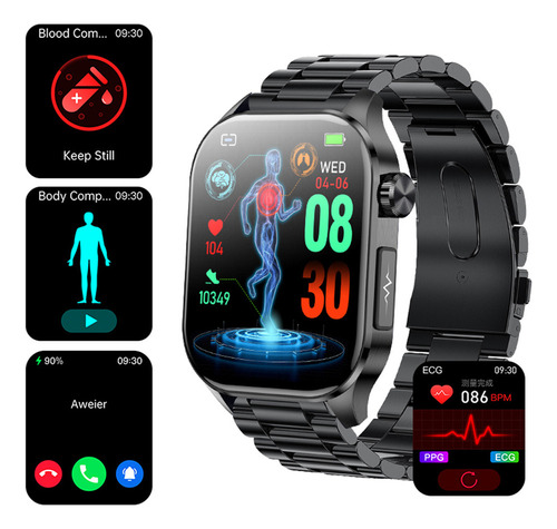 Reloj Inteligente Ecgppg Glicose,bt Call,amoled Hombre Mujer