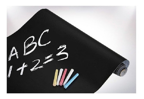 Imagen 2 de 8 de Papel Contact Autoadhesivo Negro Pizarra 0.45 X 2mts Soul
