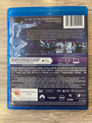 Blu-ray Ghost In The Shell 2d 3d Importado 3d Legendado Ptbr