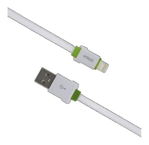 Cabo Usb Carregador 2 Metros Kaidi Para iPhone 8 Xr 11 12 13 Cor Branco