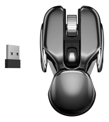 Ratón Inalambrico Gris Ergonómico Receptor Usb