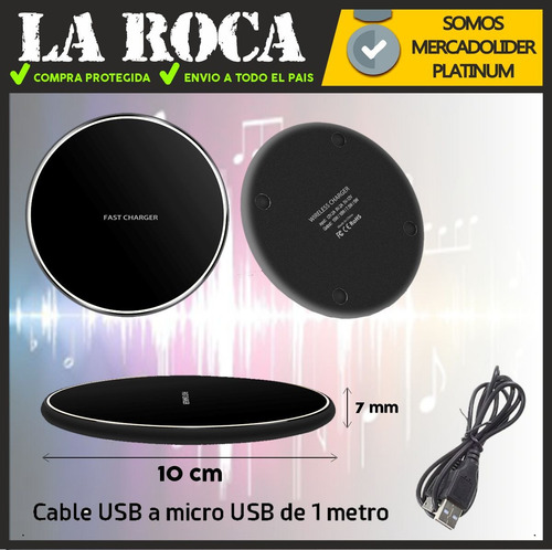 Cargador Inalambrico Rapido iPhone Samsung Wireless Qi