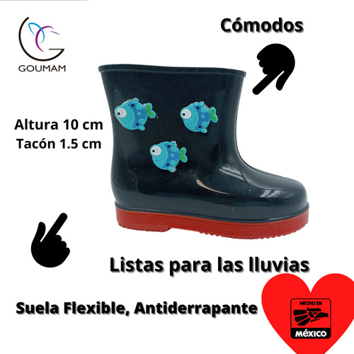 Bota De Plástico Para Lluvia Bebe Niño Niña, Seguro, Cómoda