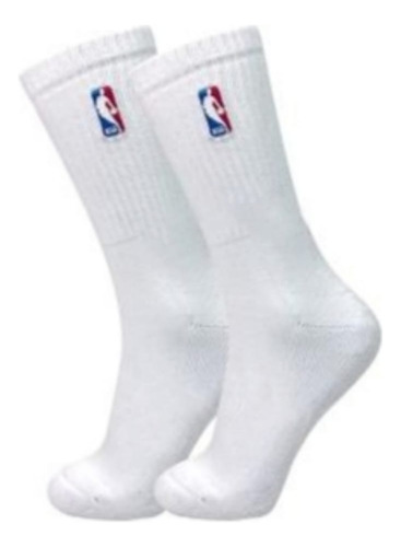 Calcetas Nba, Basketball, Básquetbol Microfibra 3 Pares Blanco Unitalla (23 - 28 Cm)