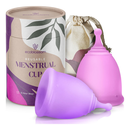 Ecoblossom - Juego De 2 Vasos Menstruales Reutilizables, Dis