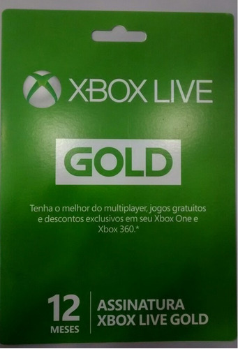 Xbox Live Gold - Cartão De 12 Meses - Xbox 360 Xbox One