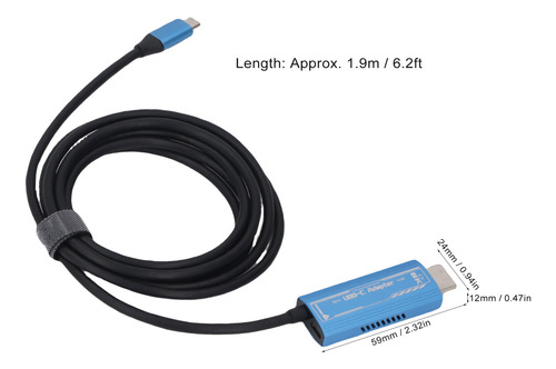 Cabo De Interface Multimídia De Alta Definição Usb C Adapter