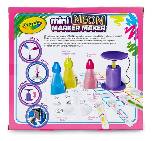 Crayola Mini Neon Marker Maker Creador De Plumones Con Aroma Multicolor