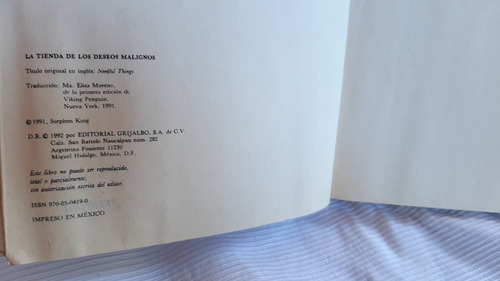 La Tienda De Los Deseos Malignos Stephen King Grijalbo
