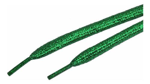 Cordones Brillo Glitter Planos  Verde O Turqueza