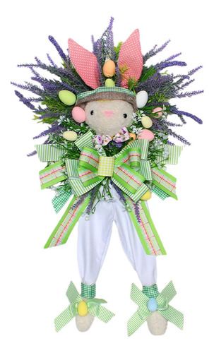 Guirnalda De Conejo De Pascua Para Puerta Delantera, Hojas,