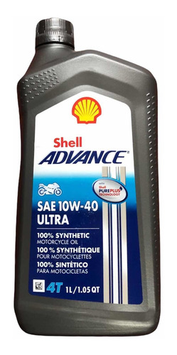 Aceite Shell Advance 10w40 Ultra Full Sintético X 3 Litros
