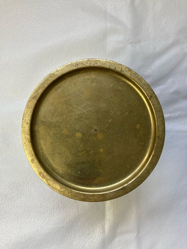Antiguo Mortero De Bronce Macizo Con Pisón Dorado Oscuro (Usado)