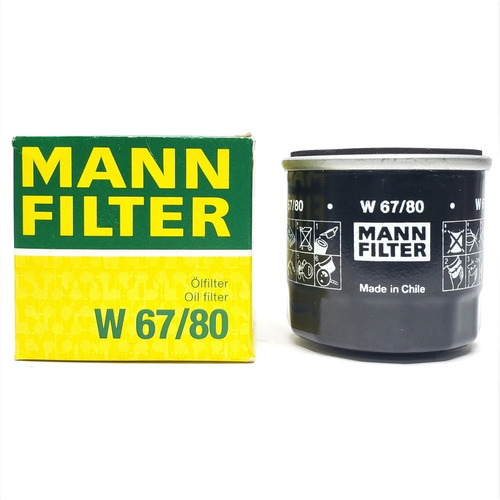 Imagen 1 de 1 de Filtro Aceite W67/80 Mann Filter Haima Hyundai Kia Mazda
